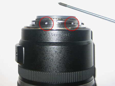 Remove 2 screws holding the connection contacts